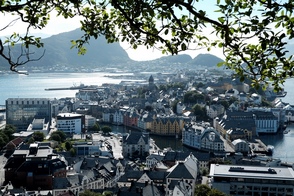 Ålesund panoráma az Aksláról